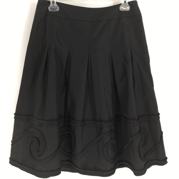 Ann Taylor Loft Pleated Skirt w/Embellished Detail-Sz 4 - Picture 1 of 9